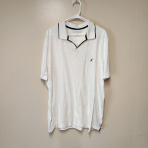 Nautica Polo Johnny Collar Mens XL Classic Fit Embroidered Collar Golf  Preppy